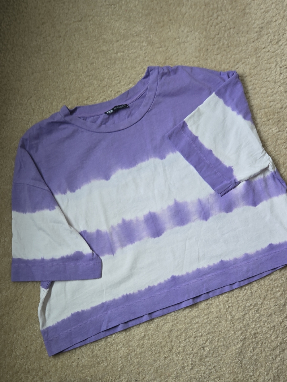 Zara Tie-Dye Purple & White Women's Tee